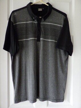 Ping Sensor Cool Polo Shirt Men's XL Black Striped Golf Performance Short Sleeve